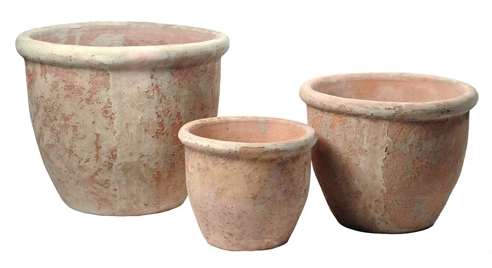 Bloempot Aged Hp001 - D50 X H39cm - Oranje 4 Bloempot Aged Hp001 - D50 X H39cm - Oranje - Afbeelding 2