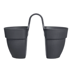 Elho Balkonbak Vibia Campana Twin 21cm - Antraciet -Huisdecoratie balkonbak vibia campana twin 21cm antraciet balkonbak antraciet 2 1