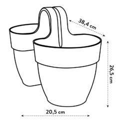 Elho Balkonbak Vibia Campana Twin 21cm - Antraciet -Huisdecoratie balkonbak vibia campana twin 21cm antraciet balkonbak antraciet 6 1