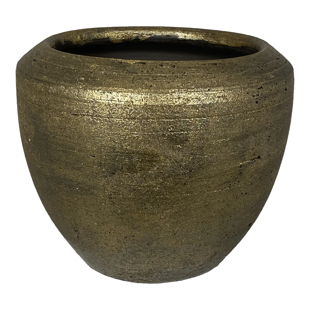 Bloempot Kos - D30 X H27cm - Goud 3 Bloempot Kos - D30 X H27cm - Goud