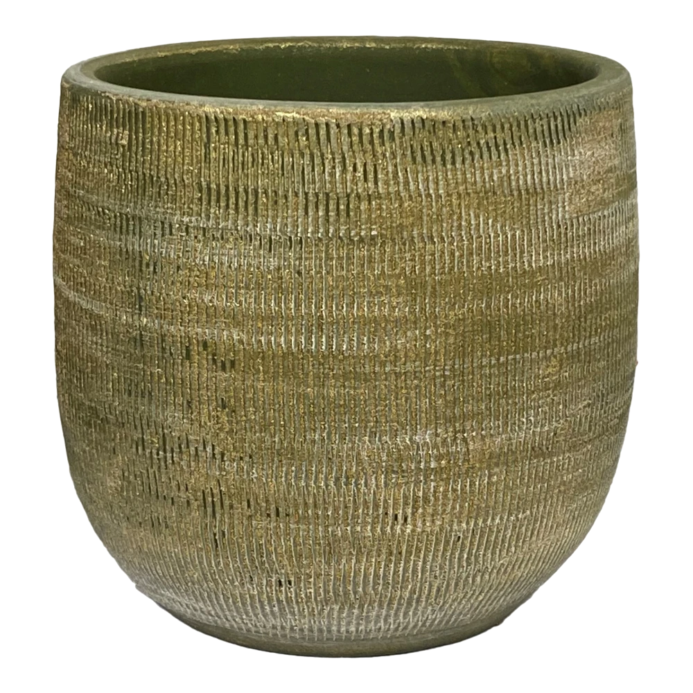 Bloempot Miami - D39 X H36cm - Groen Cement 3 Bloempot Miami - D39 X H36cm - Groen Cement