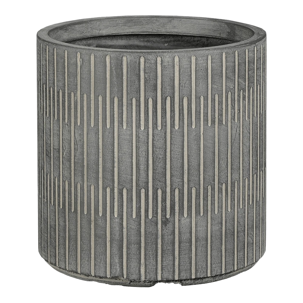 Bloempot Oslo - D26 X H26,5cm - Zwart-grijs 3 Bloempot Oslo - D26 X H26,5cm - Zwart-grijs