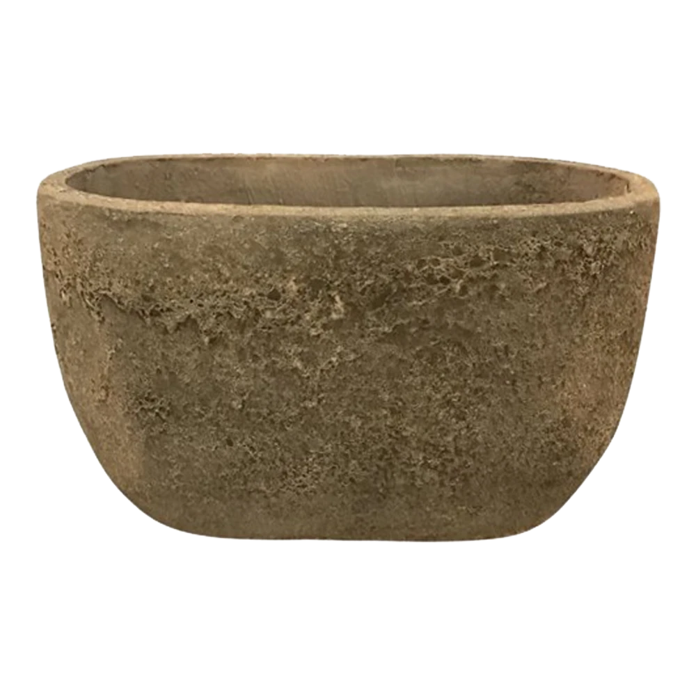 Bloempot Shanon Ovaal - L45 X B18 X H26cm - Earth Groen 3 Bloempot Shanon Ovaal - L45 X B18 X H26cm - Earth Groen
