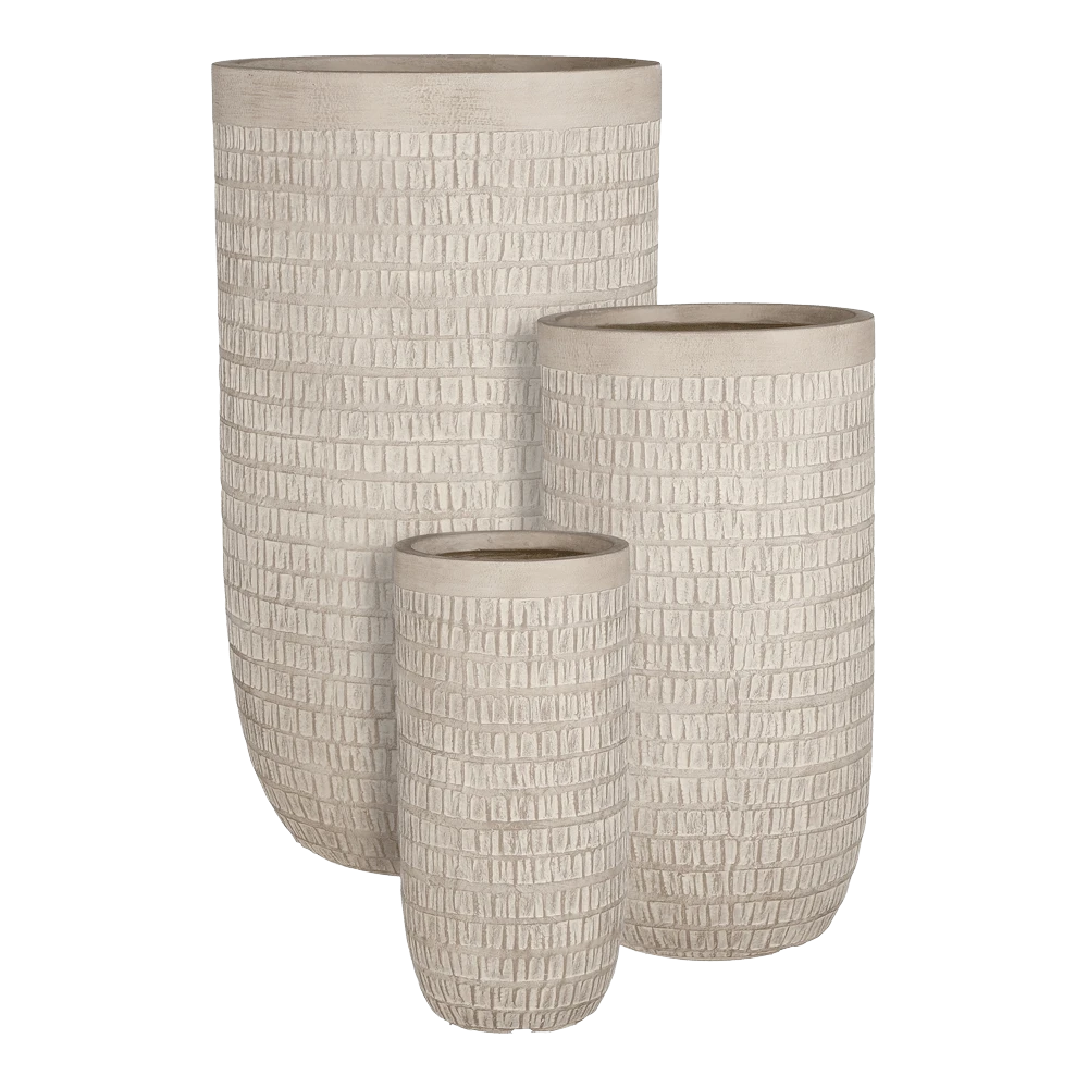 Bloempot Tallinn - D24 X H48,5cm - Taupe 3 Bloempot Tallinn - D24 X H48,5cm - Taupe