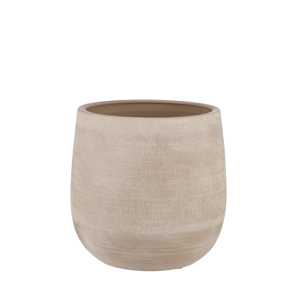 Bloempot Victor - H33 X D36cm - Beige 3 Bloempot Victor - H33 X D36cm - Beige