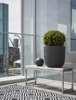 Capi Bloempot Bol Lux Terrazo - D28 X H26cm - Zwart -Huisdecoratie capi lux terrazzo hoge pot fit zwart bloempot 5 4