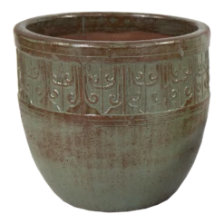 Bloempot Glazed Off Egg - D55 X H50cm - Groen