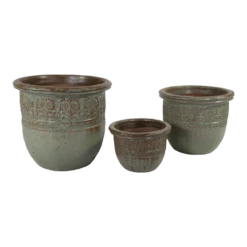 Bloempot Glazed Off Hp001 - D38 X H34cm - Groen -Huisdecoratie glazed off hp001 green d38h34 bloempot groen 6 6