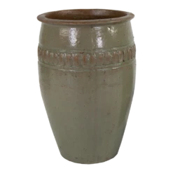 Bloempot Glazed Off Rim Vase - D48 X H71cm - Groen