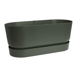 Bloembak Elho Greenville Terrace 80cm - Met Wielen - Bladgroen -Huisdecoratie greenville terrace trough 80cm wheels plantenbak bladgroen 3 10