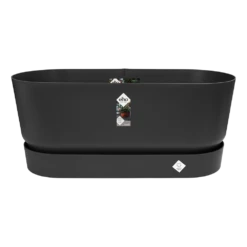 Bloembak Elho Greenville Terrace 80cm - Met Wielen - Living Black