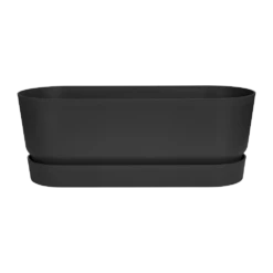 Bloembak Elho Greenville Terrace Long 50cm - Met Wielen - Living Black