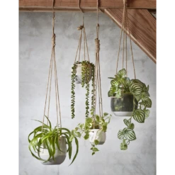 Hangpot Resa - D18,5 X H17cm - Lichtgrijs -Huisdecoratie hangpot resa d18 5 x h17cm lichtgrijs hangpot 5 1