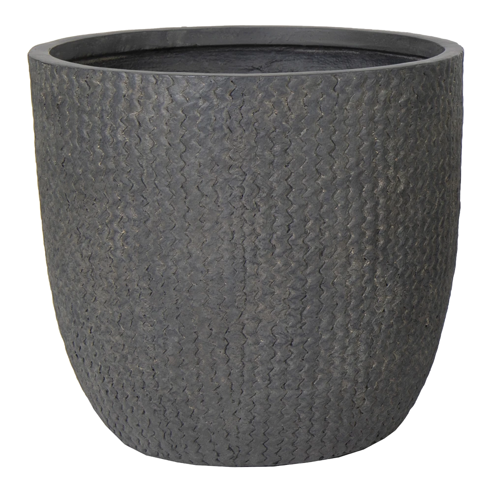 Bloempot Indiana Egg Pebble - D39 X H38cm - Donkergrijs 3 Bloempot Indiana Egg Pebble - D39 X H38cm - Donkergrijs