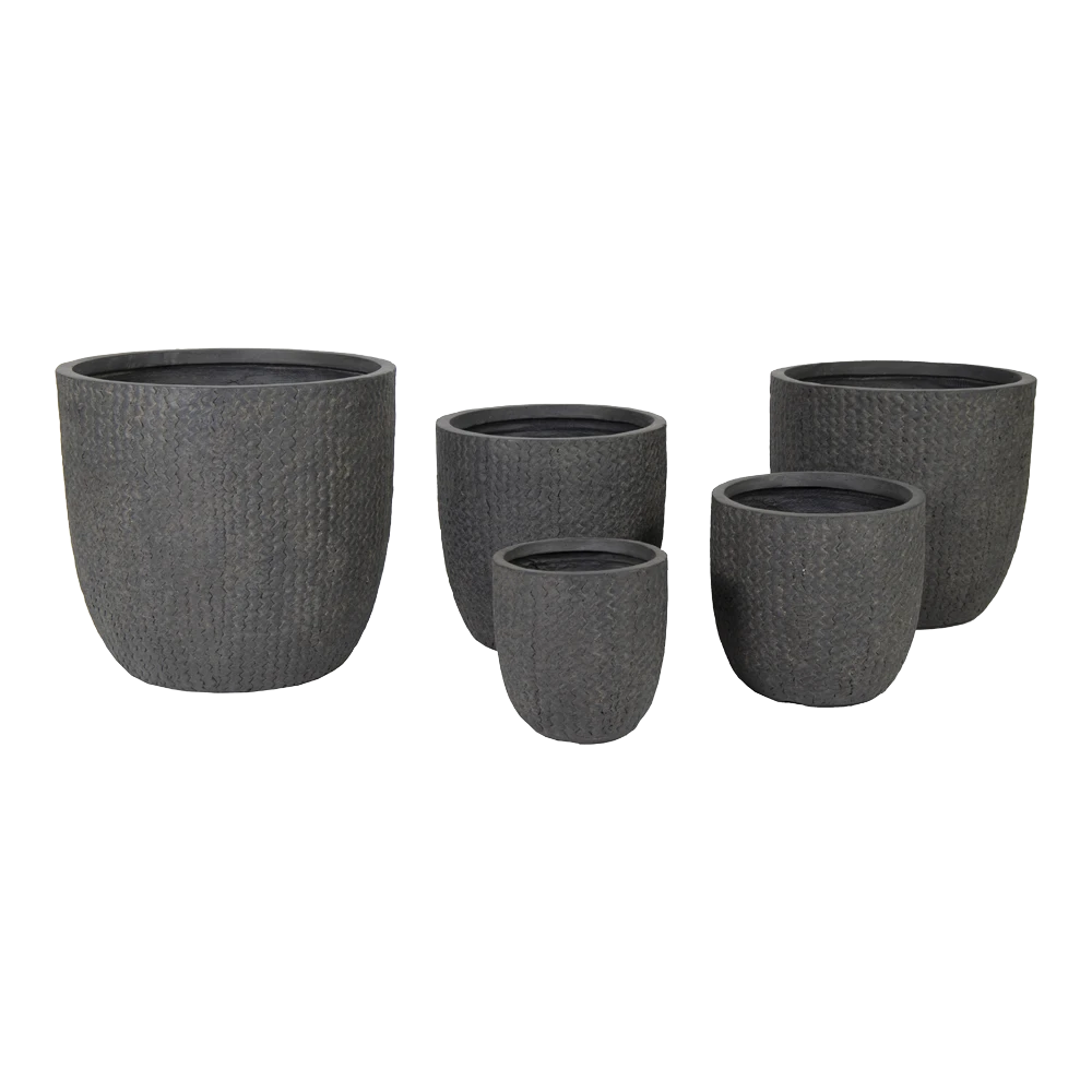 Bloempot Indiana Egg Pebble - D39 X H38cm - Donkergrijs 4 Bloempot Indiana Egg Pebble - D39 X H38cm - Donkergrijs - Afbeelding 2