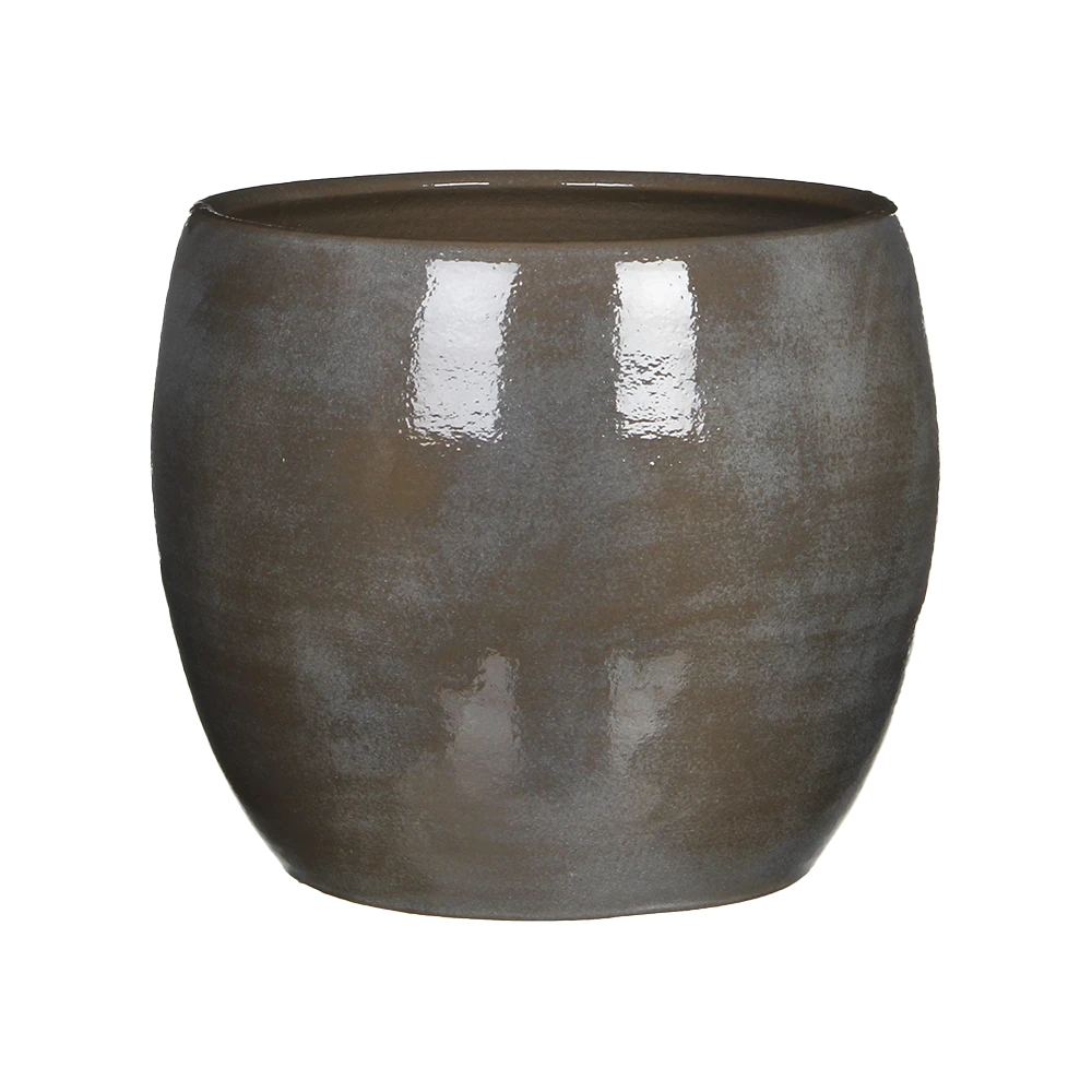 Bloempot Lester - D28 X H26cm - Donkergrijs 3 Bloempot Lester - D28 X H26cm - Donkergrijs