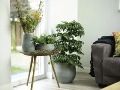 Bloempot Ryan - D36 X H32cm - Shiny Blue -Huisdecoratie pot ryan shiny blue keramiek d36 h32 bloempot 7 10