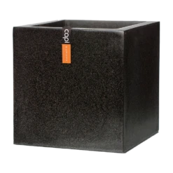 Capi Plantenbak Vierkant Lux Terrazo - L50 X B50 X H50cm - Zwart