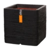 Capi Plantenbak Vierkant Nature Rib NL - L30 X B30 X H30cm - Zwart