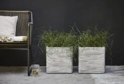 Capi Plantenbak Vierkant Nature Rib NL - L40 X B40 X H40cm - Ivoor -Huisdecoratie pot vierkant rib nl 40x40x40 ivoor plantenbak 7 8