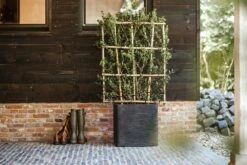 Capi Plantenbak Vierkant Nature Rib NL - L50 X B50 X H50cm - Zwart -Huisdecoratie pot vierkant rib nl 50x50x50 zwart plantenbak 7 8