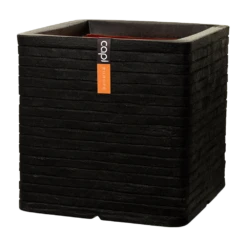 Capi Plantenbak Vierkant Nature Row NL - L40 X B40 X H40cm - Zwart