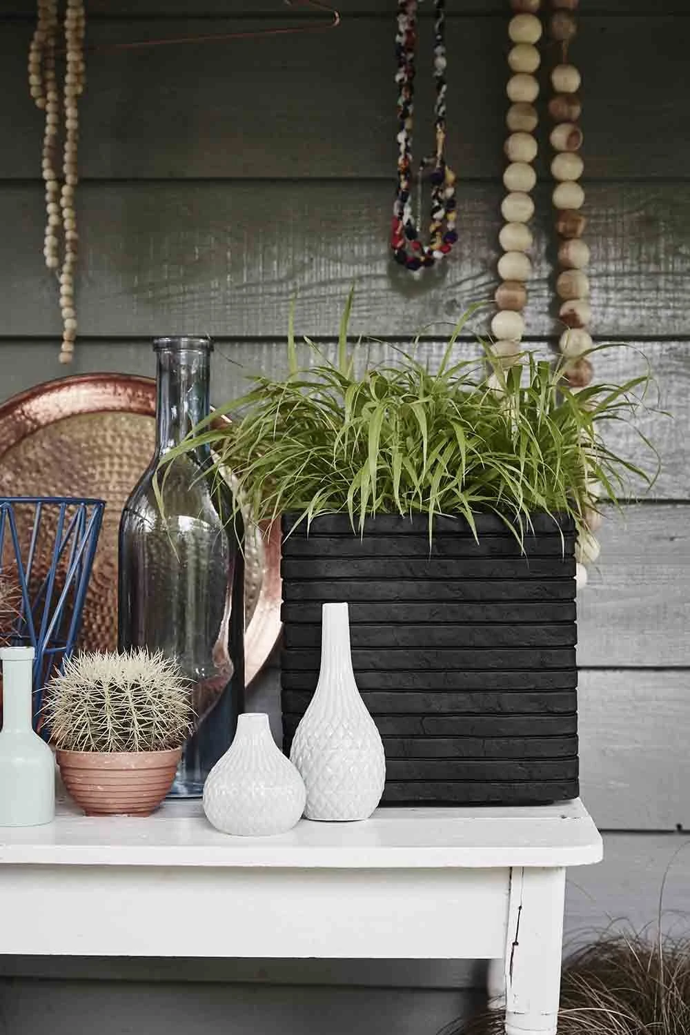 Capi Plantenbak Vierkant Nature Row NL - L40 X B40 X H40cm - Zwart 4 Capi Plantenbak Vierkant Nature Row NL - L40 X B40 X H40cm - Zwart - Afbeelding 2