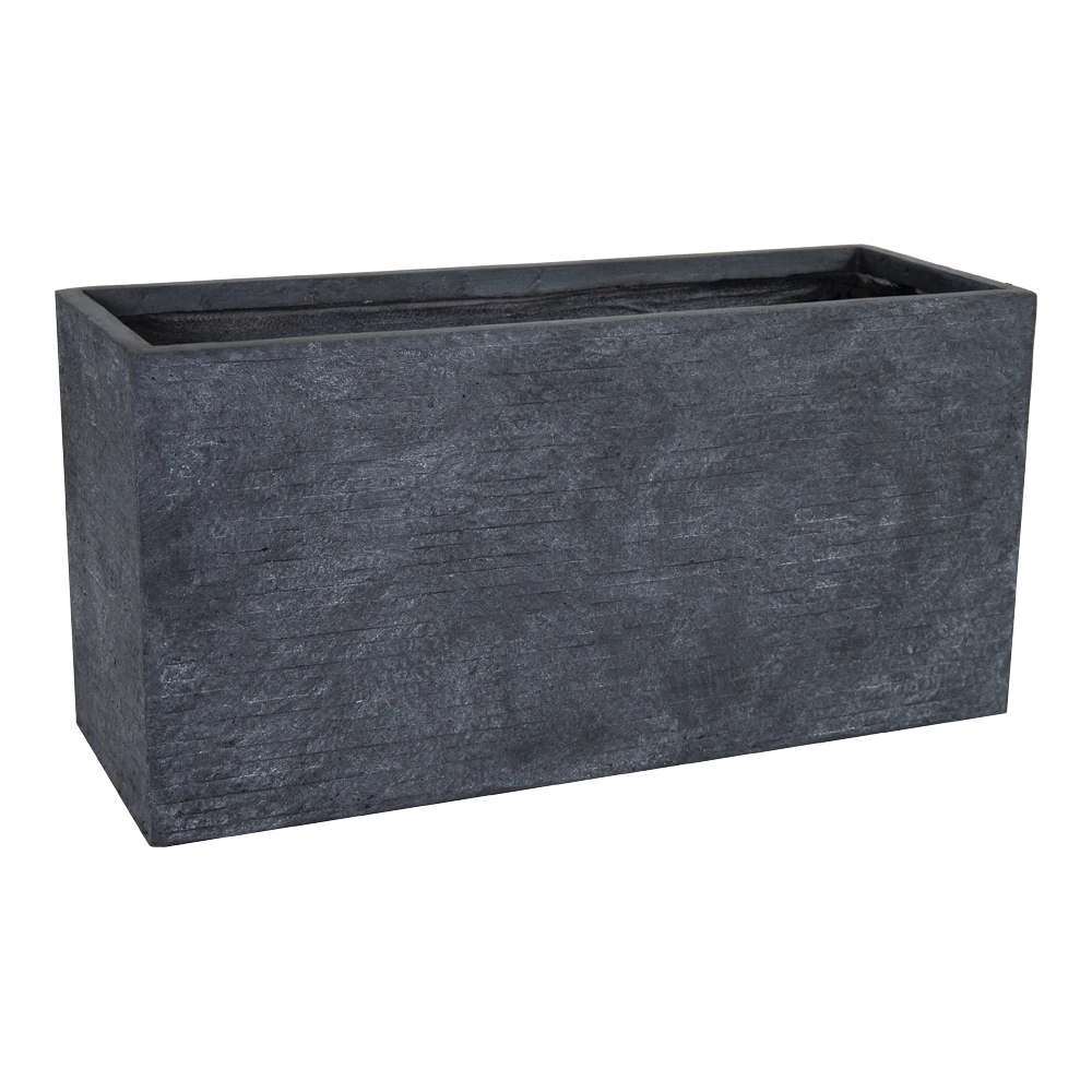 Plantenbak Utah Biguhi - L60 X B21 X H35cm - Donkergrijs 3 Plantenbak Utah Biguhi - L60 X B21 X H35cm - Donkergrijs