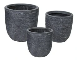 Bloempot Utah Egg - D27 X H26cm - Donkergrijs -Huisdecoratie utah egg pot graphite d27h26 bloempot 6 8