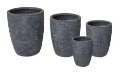 Bloempot Utah Egg High - D42 X H52cm - Donkergrijs -Huisdecoratie utah egg pot high graphite d42h52 bloempot 6 8