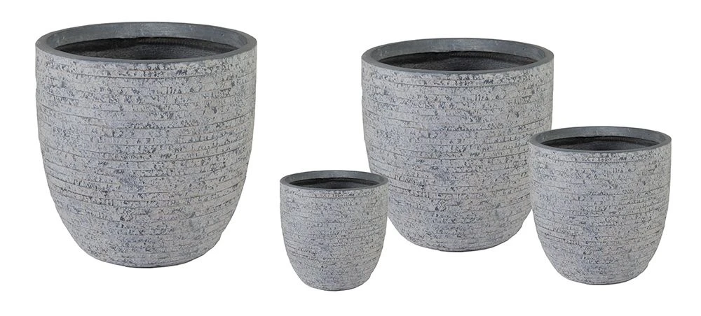 Bloempot Utah Egg Washed - D32 X H31cm - Grijs 4 Bloempot Utah Egg Washed - D32 X H31cm - Grijs - Afbeelding 2