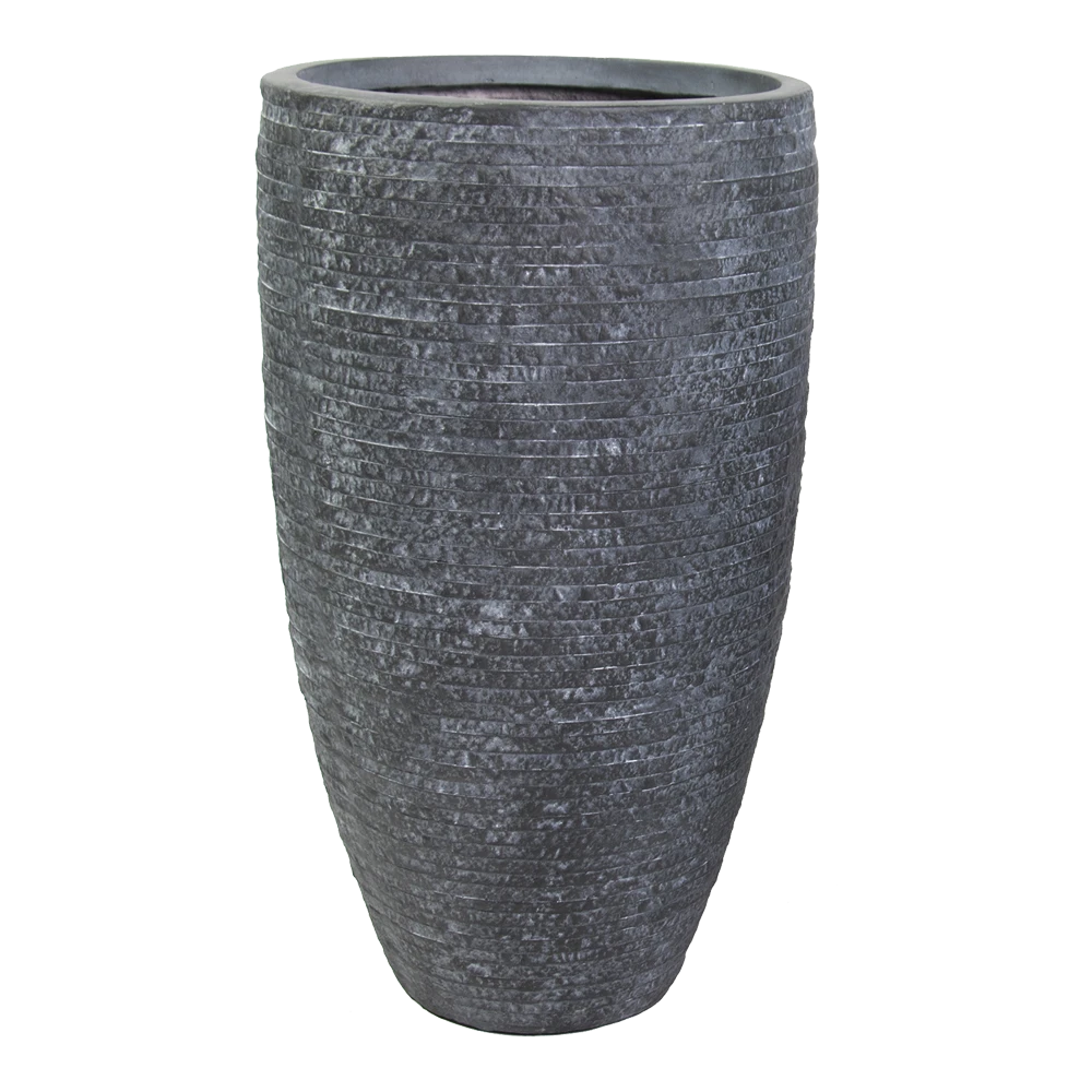 Bloempot Utah High Vase - D34 X H66cm - Donkergrijs 3 Bloempot Utah High Vase - D34 X H66cm - Donkergrijs