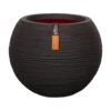 Capi Bloempot Hoog Nature Rib NL - D40 X H32cm - Zwart -Huisdecoratie vaas bol rib nl 40x32 zwart bloempot 1 4