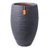 Capi Bloempot Hoog Nature Elegant Deluxe Rib NL - D38 X H58cm - Donkergrijs -Huisdecoratie vaas elegant deluxe rib nl 40x60 donkergrijs bloempot 1 2