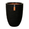 Capi Bloempot Nature Elegant Rib NL - D46 X H58cm - Zwart -Huisdecoratie vaas elegant laag rib nl 46x58 zwart bloempot 1 4