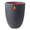 Capi Bloempot Nature Elegant Rib NL - D34 X H46cm - Donkergrijs -Huisdecoratie vaas elegant laag rib nl donkergrijs bloempot 1 4