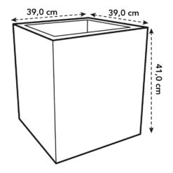 Elho Vivo Matt Finish Vierkant Wielen 40cm - Living Black -Huisdecoratie vivo matt finish vierkant wielen 40cm living black 5 1