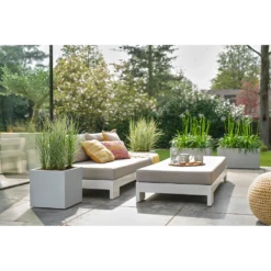 Elho Vivo Next Vierkant Wielen 40cm - Warm Grijs 15 Elho Vivo Next Vierkant Wielen 40cm - Warm Grijs -Huisdecoratie vivo matt vierkant wielen 40cm warm grijs 7 1