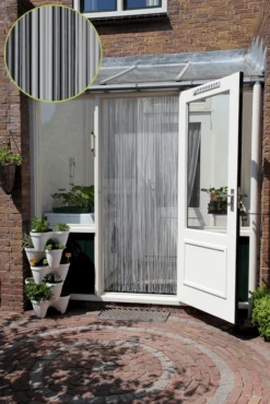 Vliegengordijn Palermo - Transparant/Wit - 100 X 232cm - Sun-Arts -Huisdecoratie vliegengordijn palermo transparant wit 100 x 232cm sun arts 100 4