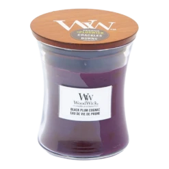 Woodwick Black Plum Cognac Medium Candle - Geurkaars