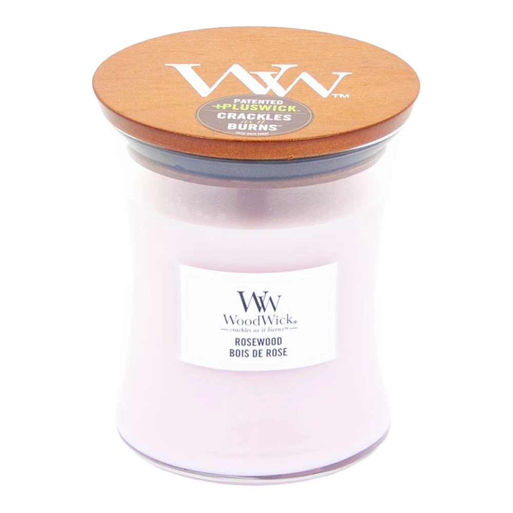 Woodwick Rosewood Medium Candle - Geurkaars 3 Woodwick Rosewood Medium Candle - Geurkaars