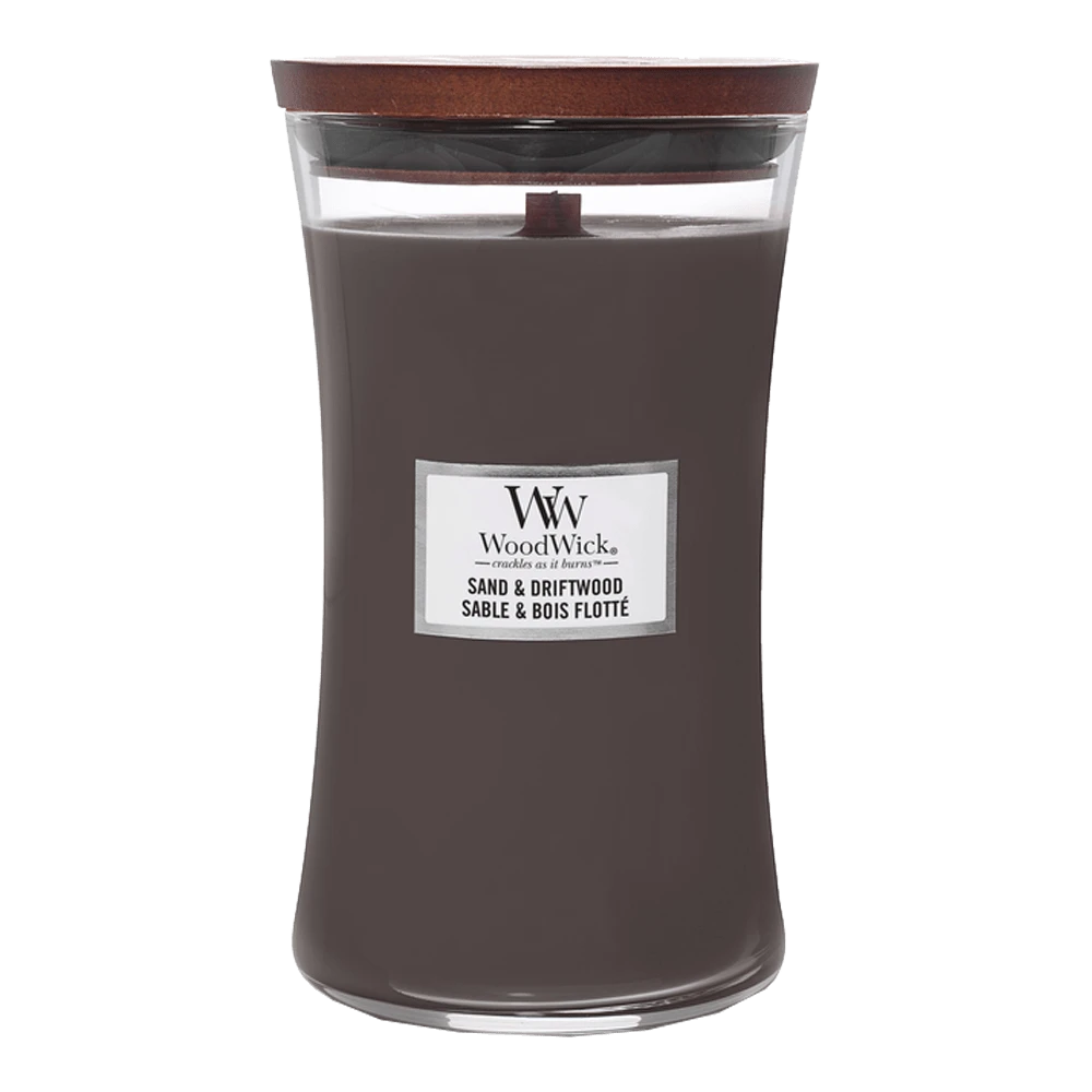 Woodwick Sand & Driftwood Large Candle - Geurkaars 3 Woodwick Sand & Driftwood Large Candle - Geurkaars
