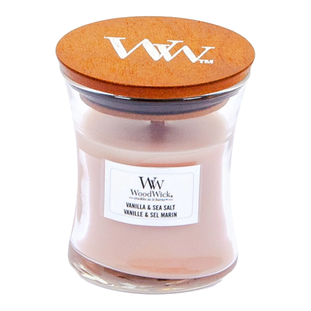 Woodwick Vanilla & Sea Salt Mini Candle - Geurkaars 3 Woodwick Vanilla & Sea Salt Mini Candle - Geurkaars