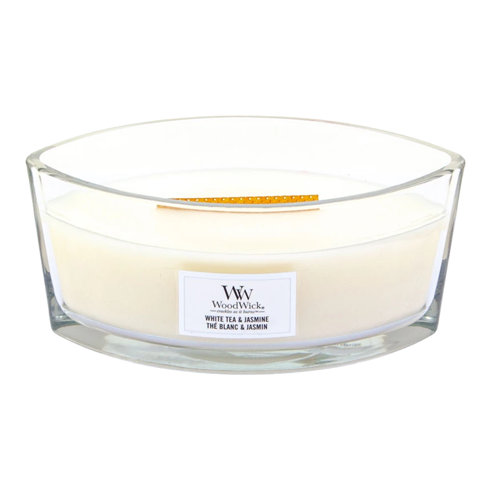 Woodwick White Tea & Jasmine Ellipse Candle - Geurkaars 4 Woodwick White Tea & Jasmine Ellipse Candle - Geurkaars - Afbeelding 2