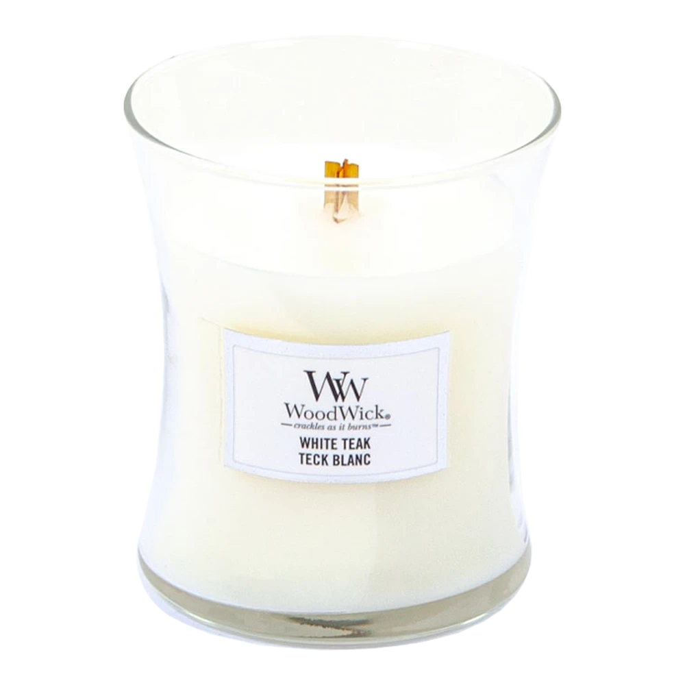Woodwick White Teak Medium Candle - Geurkaars 4 Woodwick White Teak Medium Candle - Geurkaars - Afbeelding 2